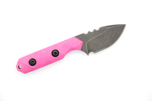 Tactical Pterodactyl Knives - Mini Camper - 1.75" CPM 154 Fixed Blade W/ Pink G10 Handle & Grey Kydex Sheath Tactical Pterodactyl Knives - Mini Camper - 1.75" CPM 154 Fixed Blade W/ Pink G10 Handle & Grey Kydex Sheath