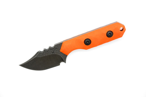 Tactical Pterodactyl Knives - Mini Bowie - 1.75" CPM 154 Fixed Blade W/ Blaze Orange G-10 Handle & Grey Kydex Sheath