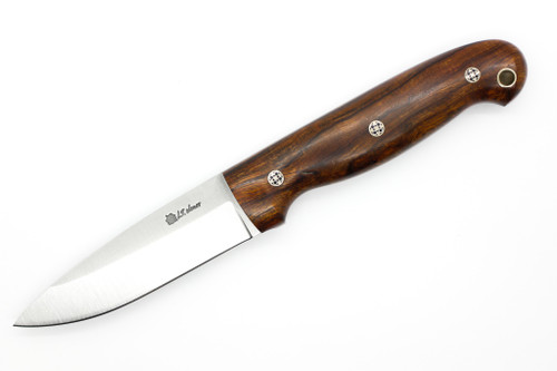 LT Wright Knives GNS - O1 Steel - Saber Grind -Desert Ironwood W/ Black Liners & Mosaic Pins Handle
