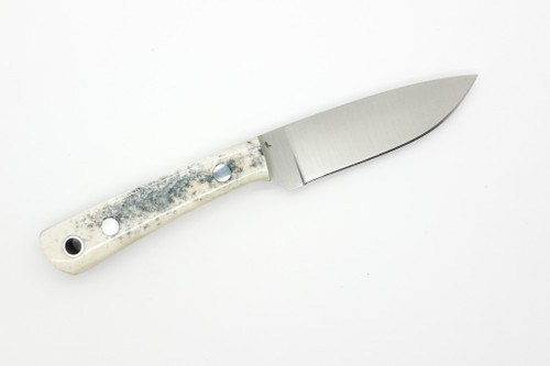 LT Wright Knives Small Pouter - AEB-L Steel - Flat Grind - Black Bone w/ Toxic Green Liners LT Wright Knives Small Pouter - AEB-L Steel - Flat Grind - Black Bone w/ Toxic Green Liners