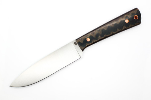 LT Wright Knives The Traveler Kitchen Knife - AEB-L Steel - Flat Grind - Python Canvas Micarta - Polished Finish