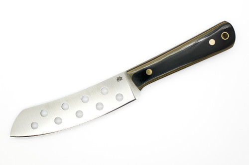 LT Wright Knives Le Fromage Knife - AEB-L Steel - Flat Grind - Camo G-10 W/ Coyote Liners - Polished Finish