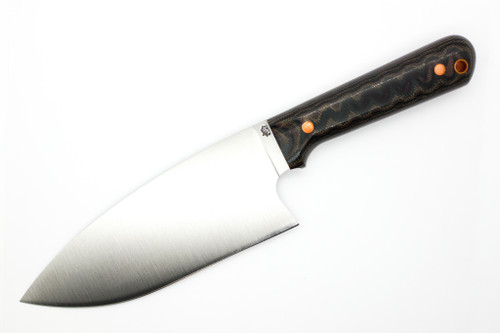 LT Wright Knives Camp Kitchen Knife - AEB-L Steel - Flat Grind - Python Canvas Micarta - Polished Finish