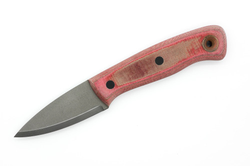 Dave Wenger Blades - Crafter - 2.75" Magnacut Fixed Blade W/ Red Linen Micarta Handle - Kydex Sheath