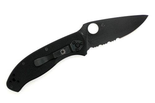 Spyderco - Tenacious - 3.39" 8Cr13MoV Black DLC Steel Folding Knife w/ Textured Black G-10 Handle
