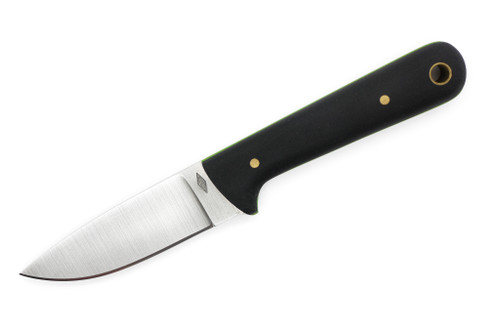 Battle Horse Knives - Woodsman - 01 Steel Fixed Blade w/ Black Canvas Micarta W/ Green Liners Handle