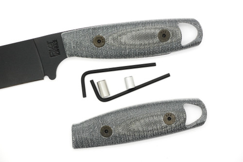 TKC: EXTENDED Handle for Becker BK14, 24 - Black Canvas Micarta