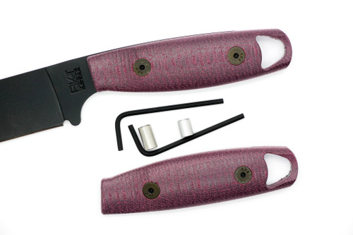 TKC: EXTENDED Handle for Becker BK14, 24 - Double Red Canvas Micarta