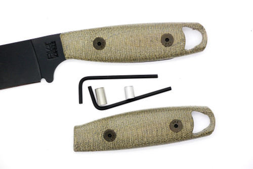 TKC: EXTENDED Handle for Becker BK14, 24 - Green Canvas Micarta