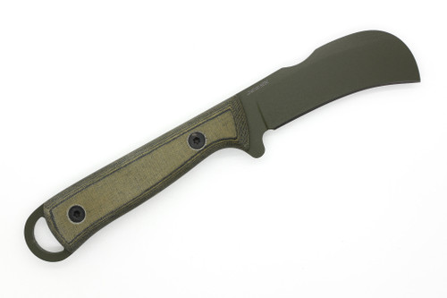Very Good Knife Company - Lineman - 3.25" N690 Green Cerakote Steel Fixed Blade W/ Green Line Camo Canvas Micarta Handle Very Good Knife Company - Lineman - 3.25" N690 Green Cerakote Steel Fixed Blade W/ Green Line Camo Canvas Micarta Handle