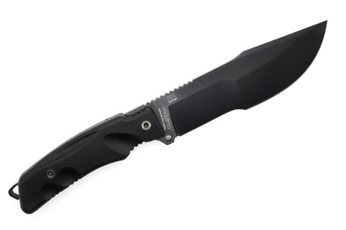 Fox Knives - Dino Tracker - 5.91" Black Idroglider N690 Steel Fixed Blade w/ Black Forprene Handle