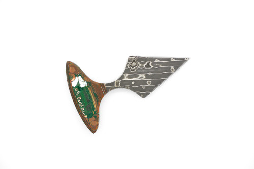 Aux Mfg - Broadhead - 1.7"  Vegas Forge Damascus Push Dagger w/ Electronic-Carta Handle - 2