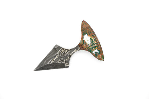 Aux Mfg - Broadhead - 1.7"  Vegas Forge Damascus Push Dagger w/ Electronic-Carta Handle - 2