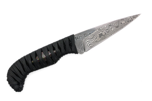 Aux Mfg & Wasteland Forge Collaboration - Karl - 4"  1084 & 15n20 Steel Blade w/ Black Stingray Skin Wrapped in Epoxy Paracord w/ Camo Carbon Diamond Handle