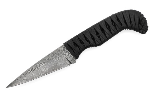 Aux Mfg & Wasteland Forge Collaboration - Karl - 4"  1084 & 15n20 Steel Blade w/ Black Stingray Skin Wrapped in Epoxy Paracord w/ Camo Carbon Diamond Handle