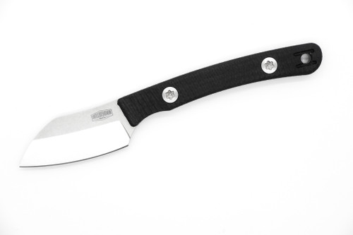 Hellbender Blade Co. - Newt - 2" Magnacut Tumbled Steel Fixed Blade W/ Black G-10 Handle