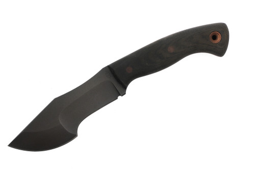 Dave Wenger Blades: Tracker Jr. - CPM 3V Steel - NO Sawtooth - Black Linen Micarta - Kydex Sheath