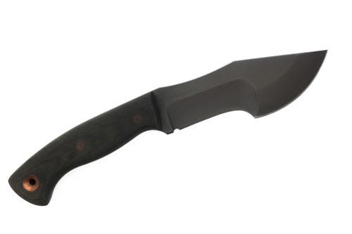 Dave Wenger Blades: Tracker Jr. - CPM 3V Steel - NO Sawtooth - Black Linen Micarta - Kydex Sheath