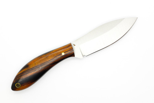 LT Wright Knives Small Northern Hunter - AEB-L Steel - High Saber Grind - Desert Ironwood W/ Black Liners - 3