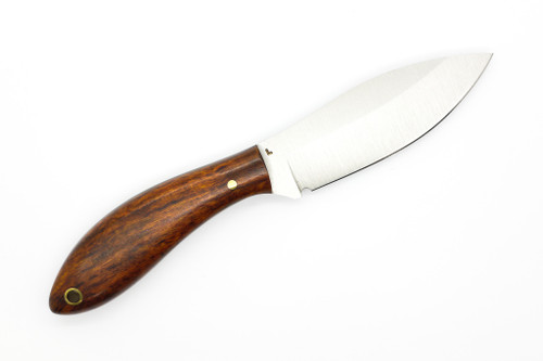 LT Wright Knives Small Northern Hunter - AEB-L Steel - High Saber Grind - Desert Ironwood W/ Black Liners - 4