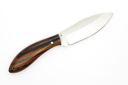LT Wright Knives Small Northern Hunter - AEB-L Steel - High Saber Grind - Desert Ironwood W/ Black Liners - 6
