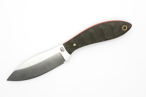 LT Wright Knives Small Northern Hunter - AEB-L Steel - High Saber Grind - Green Canvas Micarta Handles W/ Orange G-10 Liners W/ Mountain Finish
