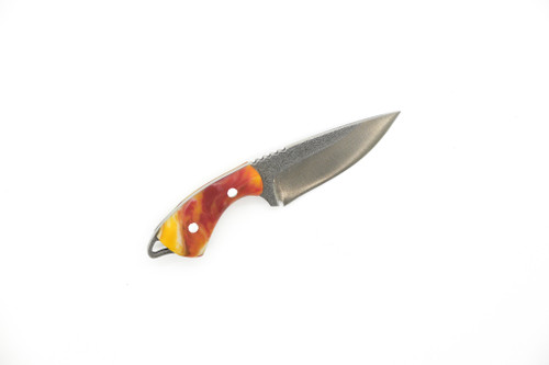 Toros Knife & Tool - Jellybean - 1.75" 4116 Steel Fixed Blade W/ Orange, Green, & White Epoxy Handle & Brown Leather Sheath Toros Knife & Tool - Jellybean - 1.75" 4116 Steel Fixed Blade W/ Orange, Green, & White Epoxy Handle & Brown Leather Sheath