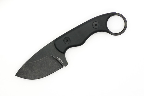 The Wizard Forge - Mogwai Gremlin - 2.25" Black Stonewash 14C28N Fixed Blade W/ Black G10 Handle and Black Kydex Sheath