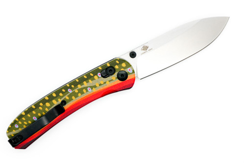 Knafs Knives - Lander 2 - 3.25" Stonewash S35VN Steel Folding Blade W/ Fish Scales G-10 Handles Knafs Knives - Lander 2 - 3.25" Stonewash S35VN Steel Folding Blade W/ Fish Scales G-10 Handles