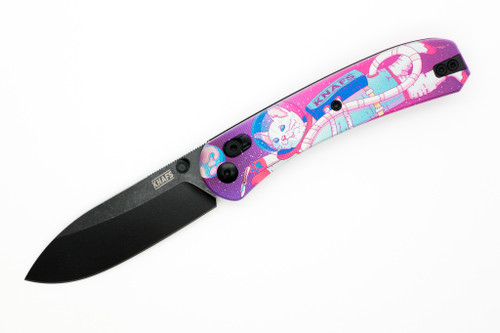Knafs Knives - Lander 2 - 3.25" Stonewash S35VN Steel Folding Blade W/ Kitty Cosmo Crew G-10 Handles