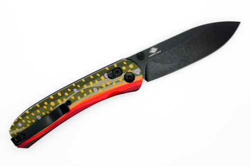 Knafs Knives - Lander 2 - 3.25" Black Stonewash S35VN Steel Folding Blade W/ Fish Scales G-10 Handles Knafs Knives - Lander 2 - 3.25" Black Stonewash S35VN Steel Folding Blade W/ Fish Scales G-10 Handles