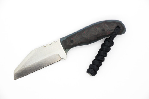 WK Forgeworks - Comanche - 2.6" AEB-L Fixed Blade W/ Red Carbon Fiber Over Jade G-10 Handles & Flower Kydex