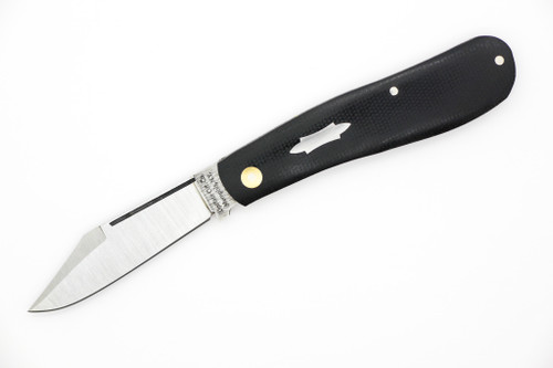 Upstate Cutlery Co. - Ultralight Teardrop W/ Shield - 2.6" 1095 Steel Blade - Black Linen Micarta 
