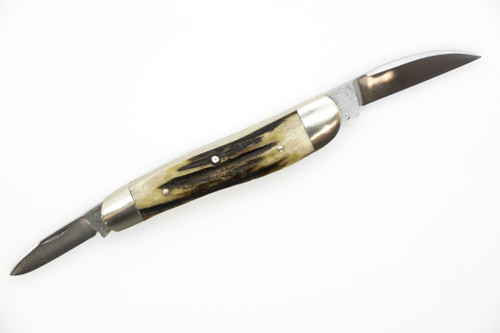 Upstate Cutlery Co. - Half Whittler - Red Stag - 1095 Steel - 2 Blade Upstate Cutlery Co. - Half Whittler - Red Stag - 1095 Steel - 2 Blade
