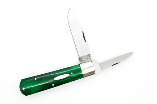 Upstate Cutlery Co. - Clip Jack - Emerald Camel Bone W/ Shield - 1095 Steel - 2 Blade - 2