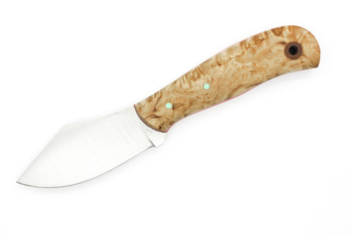 Cypress Creek Knives - Subnose TT - 3.1" AEB-L Fixed Blade W/ Masur Birch W/ Tiffany Blue & Red Liners Handle