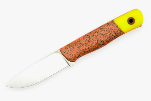 Cypress Creek Knives - Franklin - 3.4"CPM Magnacut Fixed Blade W/ Orange Grip-Tec Firefly & Red Liners Handle