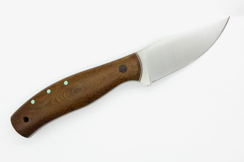 Cypress Creek Knives - Sharpfinger TT - 3.2" CPM Magnacut Fixed Blade W/ Vintage Linen Micarta W/ Tiffany Blue & White Liners Handle