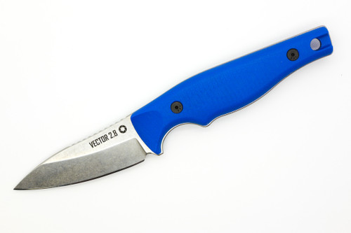 Stoner CNC - Vector 2.8 - 2.8" AEB-L Fixed Blade W/ Blue G-10 Handles