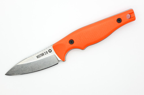 Stoner CNC - Vector 2.8 - 2.8" AEB-L Fixed Blade W/ Blaze Orange G-10 Handles