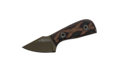 Very Good Knife Company - Mosquito - 1.75" Badlands Cerakote AEB-L Fixed Blade W/ Python Canvas Micarta Handle