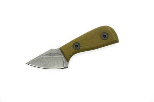 Very Good Knife Company - Mosquito - 1.75" AEB-L Fixed Blade W/ Green Canvas Micarta W/ Black Liners Handle