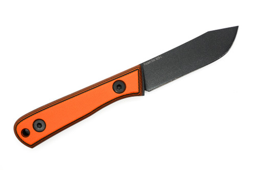Very Good Knife Company - Pocket Doc - 2.8" Black Cerakote AEB-L Fixed Blade W/ Black & Orange G-10 Handles Very Good Knife Company - Pocket Doc - 2.8" Black Cerakote AEB-L Fixed Blade W/ Black & Orange G-10 Handles