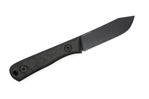 Very Good Knife Company - Pocket Doc - 2.8" Black Cerakote AEB-L Fixed Blade W/ Black Camo Fat Carbon Handles Very Good Knife Company - Pocket Doc - 2.8" Black Cerakote AEB-L Fixed Blade W/ Black Camo Fat Carbon Handles