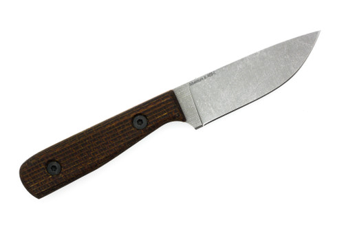 Very Good Knife Company - Adventure Jr. - 3.5" AEB-L Fixed Blade W/ Brown Burlap W/ Orange Liners Handle Very Good Knife Company - Adventure Jr. - 3.5" AEB-L Fixed Blade W/ Brown Burlap W/ Orange Liners Handle