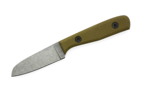 Very Good Knife Company - Mantis - 3" AEB-L Fixed Blade W/ Green Canvas Micarta W/ Black Liners Handle