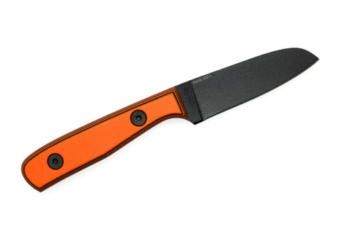 Very Good Knife Company - Mantis - 3" Black Cerakote AEB-L Fixed Blade W/ Black & Orange G-10 Handle Very Good Knife Company - Mantis - 3" Black Cerakote AEB-L Fixed Blade W/ Black & Orange G-10 Handle