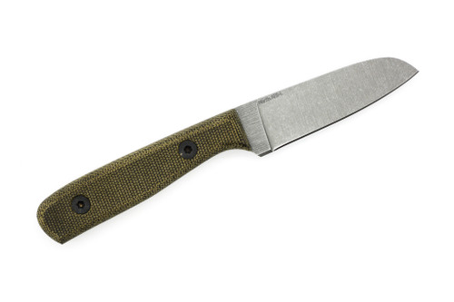Very Good Knife Company - Mantis - 3" AEB-L Fixed Blade W/ Double Green Canvas Micarta Handle