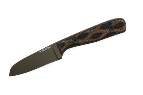 Very Good Knife Company - Mantis - 3" Badlands Cerakote AEB-L Fixed Blade W/ Python Canvas Micarta Handle