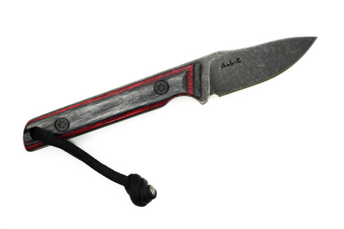 JP Bladesmithing - Fang EDC - 2.25" AEB-L Fixed Blade W/ Apple Jack Dymalux Handle & Black Leather Sheath JP Bladesmithing - Fang EDC - 2.25" AEB-L Fixed Blade W/ Apple Jack Dymalux Handle & Black Leather Sheath